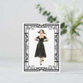 Carte Postale Illustration de mode rétro du soir les années 50 v (Debout devant)