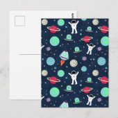 Carte Postale Illustration de motif spatial (Devant / Derrière)