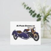 Carte Postale Illustration de moto pourpre Sidecar (Debout devant)