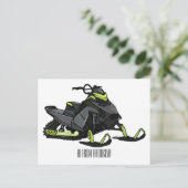 Carte Postale Illustration de motoneige (Debout devant)