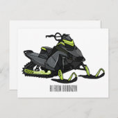 Carte Postale Illustration de motoneige (Devant / Derrière)