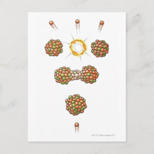 Carte Postale Illustration de neutron frappant Uranium-235
