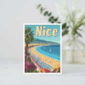 Carte Postale Illustration de Nice France Vintage voyage (Debout devant)