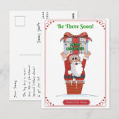 Carte Postale Illustration de Noël du Père Noël de Noël de Noël (Devant / Derrière)