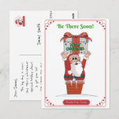 Carte Postale Illustration de Noël du Père Noël de Noël de Noël (Devant / Derrière)