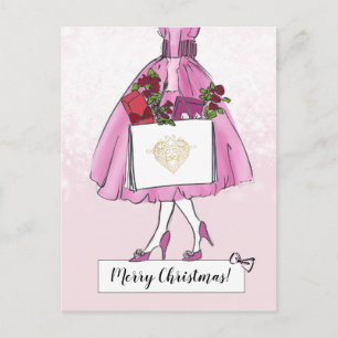 Carte Postale Illustration de Noël Vintage