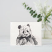 Carte Postale Illustration de panda noir et blanc mignon (Debout devant)