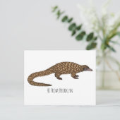 Carte Postale Illustration de pangolin à queue longue (Debout devant)