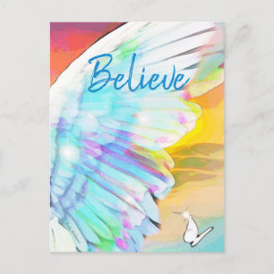 Carte Postale Illustration de papillon de l'aile Angel Aquarelle