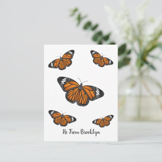 Carte Postale Illustration de papillon monarque (Debout devant)