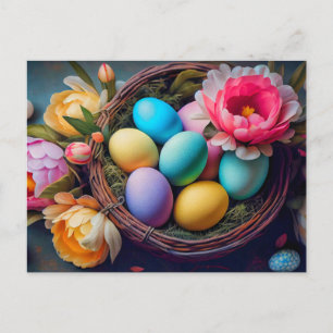 Carte Postale Illustration de Pâques élégante et festive