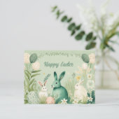 Carte Postale Illustration de Pâques en aquarelle belle (Debout devant)