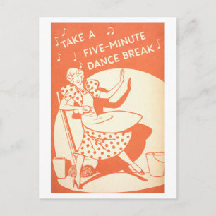 Carte Postale Illustration de pause de danse de femme au foyer v
