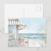 Carte Postale illustration de paysage côtier (Devant / Derrière)