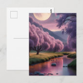 Carte Postale Illustration de paysage de rêve lunaire fantastiqu (Devant / Derrière)