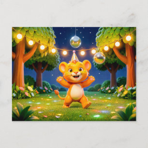 Carte Postale Illustration de personnage Léo 3D mignon