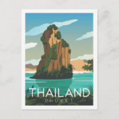 Carte Postale Illustration de Phuket Thaïlande célèbre Travel Pl (Devant)