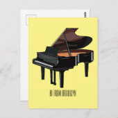 Carte Postale Illustration de piano (Devant / Derrière)
