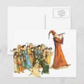 Carte Postale Illustration de Pied Piper par Kate Greenaway (Devant / Derrière)