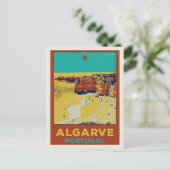 Carte Postale Illustration de plage Algarve Portugal (Debout devant)