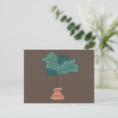 Carte Postale Illustration de plante verte en pot de figuier vio (Debout devant)