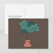 Carte Postale Illustration de plante verte en pot de figuier vio (Devant / Derrière)