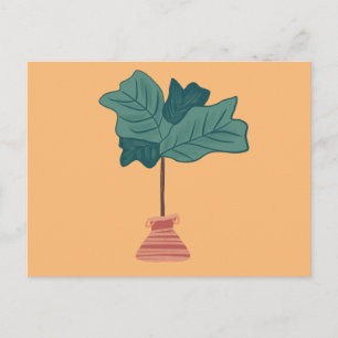 Carte Postale Illustration de plante verte en pot Figuier Fiddle