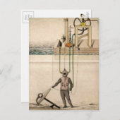 Carte Postale Illustration de plongée vintage (Devant / Derrière)