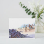 Carte Postale Illustration de Pocahontas parlant avec le capitai (Debout devant)