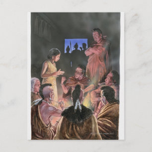 Carte Postale Illustration de Pocahontas qui lui parle