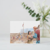 Carte Postale Illustration de Pocahontas visitant le capitaine J (Debout devant)