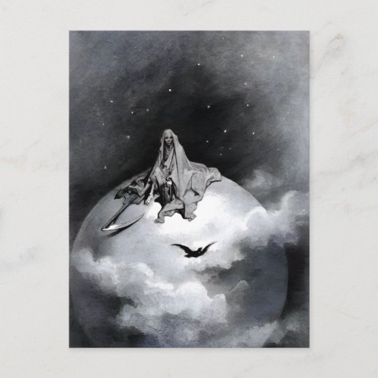 Carte Postale Illustration de Poe Raven par Gustave Dore (Devant)