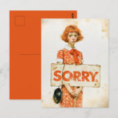Carte Postale Illustration de portrait d'excuse vintage (Devant / Derrière)