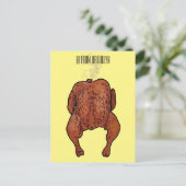 Carte Postale Illustration de poulet rôti (Debout devant)