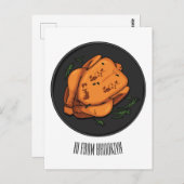 Carte Postale Illustration de poulet rôti (Devant / Derrière)