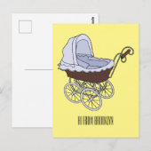 Carte Postale Illustration de poussette (Devant / Derrière)