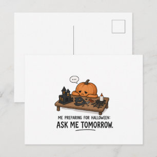 Carte Postale Illustration de préparation de Halloween de citrou