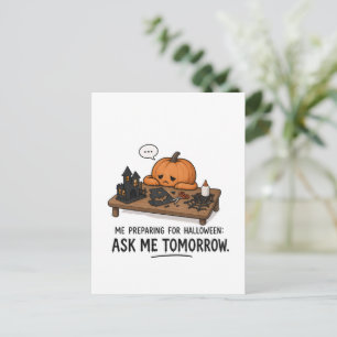 Carte Postale Illustration de préparation de Halloween de citrou