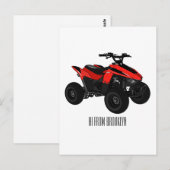 Carte Postale Illustration de Quad bike atv (Devant / Derrière)