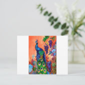 Carte Postale Illustration de raisin de paon (Debout devant)