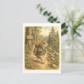 Carte Postale Illustration de randonnée de souris (Debout devant)