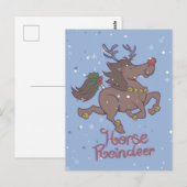 Carte Postale Illustration de rennes de cheval (Devant / Derrière)