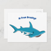 Carte Postale Illustration de requin marteau (Devant / Derrière)