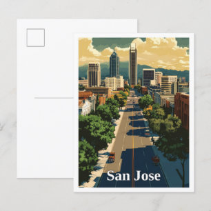 Carte Postale Illustration de San Jose California Vintage voyage