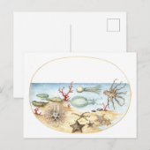 Carte Postale Illustration de Sea Creatures (Devant / Derrière)