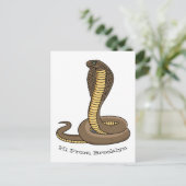 Carte Postale Illustration de serpent à cobra Brown (Debout devant)