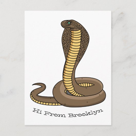 Carte Postale Illustration de serpent à cobra Brown (Devant)