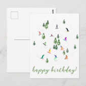 Carte Postale Illustration de snowboardeur pour anniversaire (Devant / Derrière)