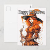Carte Postale Illustration de sorcière Sinister Salem Halloween  (Devant / Derrière)