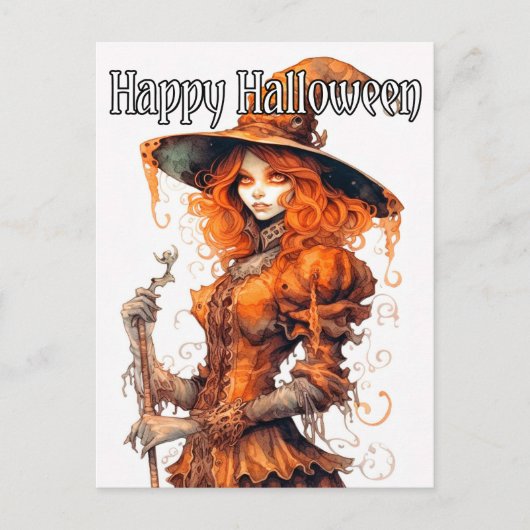 Carte Postale Illustration de sorcière Sinister Salem Halloween  (Devant)